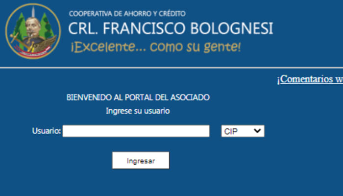 Consultar estado de cuenta cooperativa Bolognesi