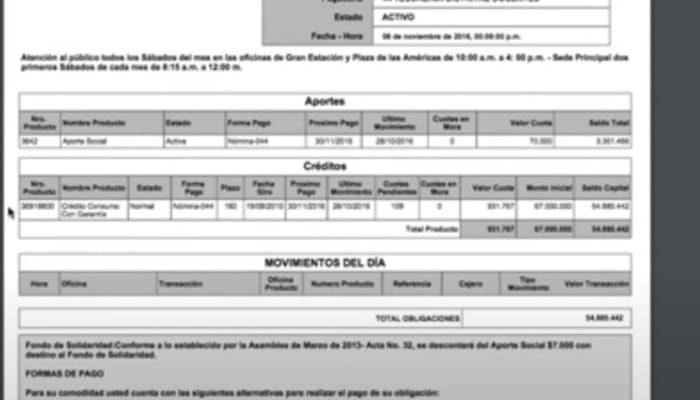 Estado de Cuenta Canapro