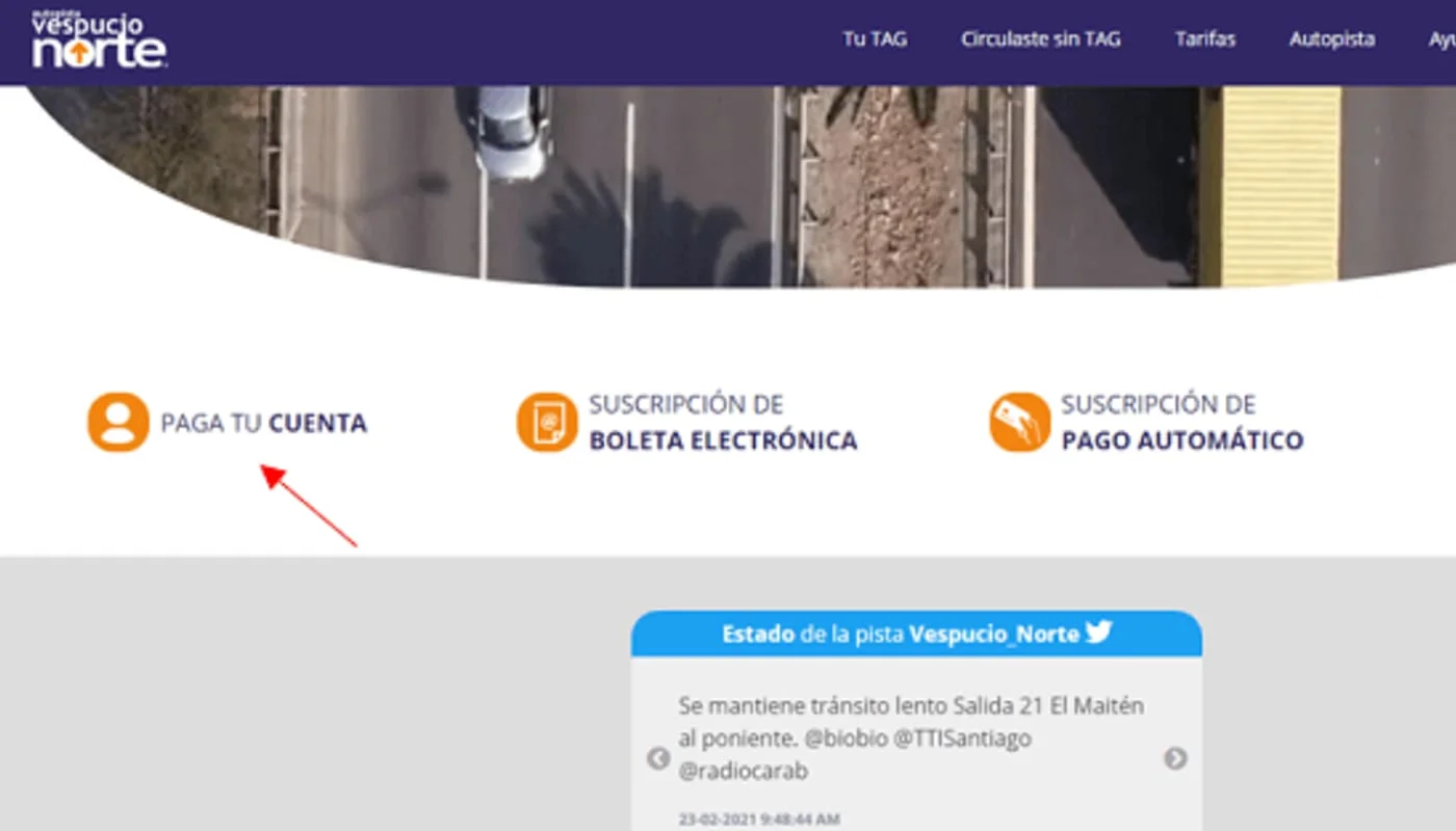 Revisar estado de cuenta de Vespucio Norte